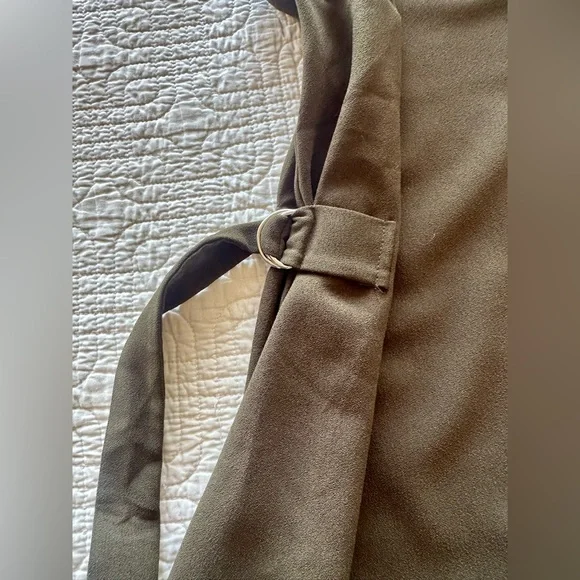 Monteau Asymmetrical Olive Dress-size M - Picture 2 of 5